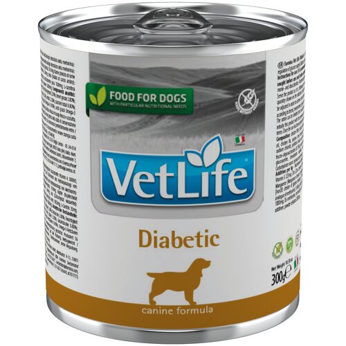 фото Влажный корм для собак Farmina Vet Life Dog Diabetic при сахарном диабете 1 уп. х 6 шт. х 300 г