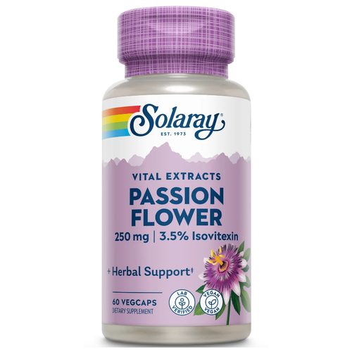 фото Solaray Guaranteed Potency Passion Flower Aerial Extract (Экстракт пассифлоры) 250 мг 60 капсул