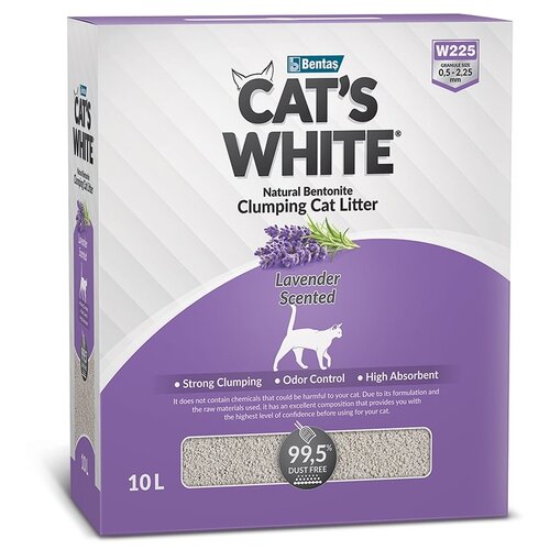 фото Комкующийся наполнитель Cat's White BOX Premium Lavende, 10л