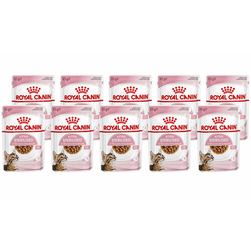 фото ROYAL CANIN KITTEN STERILISED для кастрированных и стерилизованных котят в соусе пауч 85 гр 85 гр х 10 шт