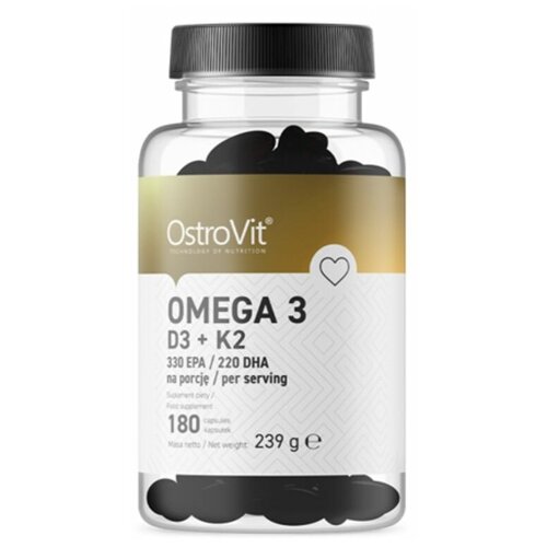 фото Омега жиры OstroVit Omega 3 D3 + K2 (180 капсул)