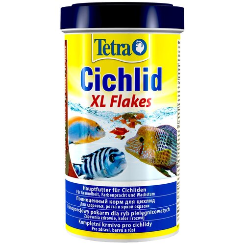 фото Корм для всех видов рыбок-цихлид Tetra Cichlid XL крупные хлопья 500 мл