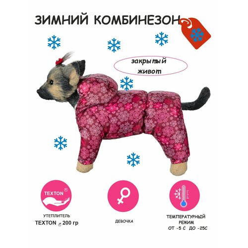 фото Зимний комбинезон для собак DOGMODA Снежинка девочка размер 3