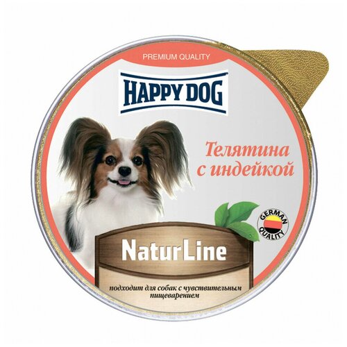 фото корм для собак Happy Dog Mini паштет, телятина, индейка 1 уп. х 10 шт. х 125 г