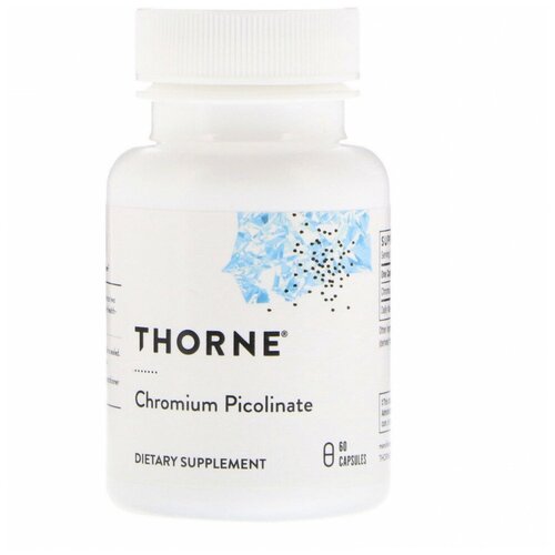 фото Пиколинат хрома 500 мкг, Chromium Picolinate 500 mcg, Thorne Research, 60 капсул