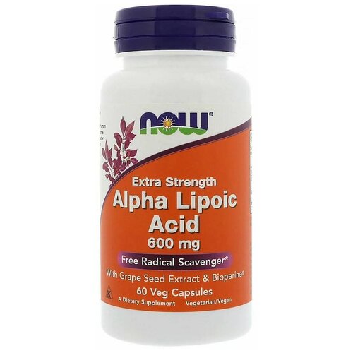 фото Капсулы NOW Alpha Lipoic Acid, 600 мг, 60 шт.