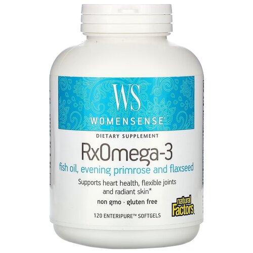 фото Natural Factors, WomenSense, RxOmega-3, 120 мягких таблеток Enteripure