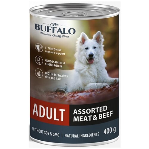 фото Влажный корм для собак Mr.BUFFALO Adult мясное ассорти с говядиной 1 уп. х 1 шт. х 400 г