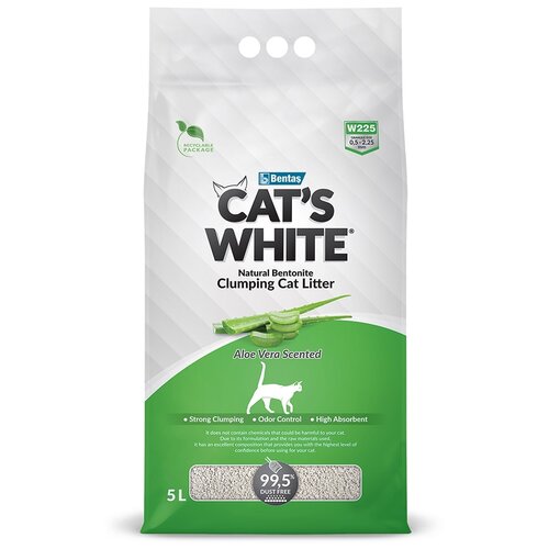 фото Комкующийся наполнитель Cat's White Aloe Vera, 5л, 1 шт.