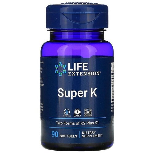 фото Life Extension Super K (Две формы К2 плюс К1) 90 капсул