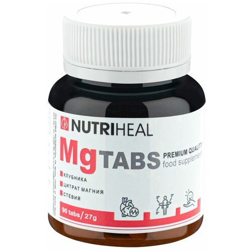 фото Магний цитрат, антистресс, при ПМС, при сдвг, при тяге к сладкому,MG tabs Nutriheal, 90 жевательных таблеток