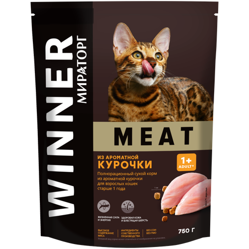 фото Сухой корм для кошек Мираторг MEAT, с курицей 2 шт. х 300 г