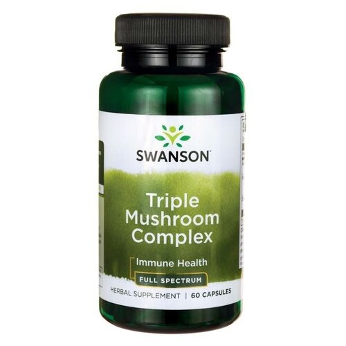 фото Swanson Triple Mushroom Complex (Maitake, Reishi, Shitake) Full Spectrum 60 капсул (Swanson)