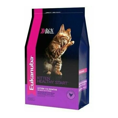 фото EUKANUBA KITTEN HEALTHY START 2кг сухой корм для котят с домашней птицей 5шт