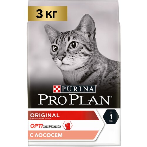 фото Сухой корм для кошек Pro Plan Original для поддержания здоровья органов чувств с лососем 3 кг