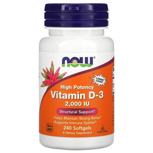 фото Now Foods Vitamin D-3 2000 IU Softgels 240 капсул (02023)