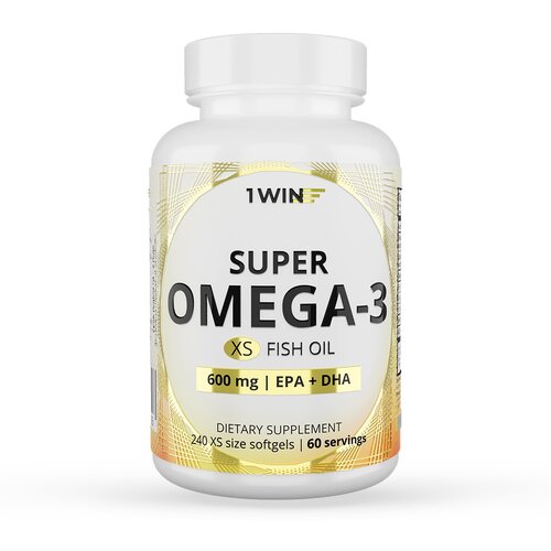 фото Омега 3 в мини капсулах 600 мг, 1WIN Super Omega-3 XS, 240 капсул