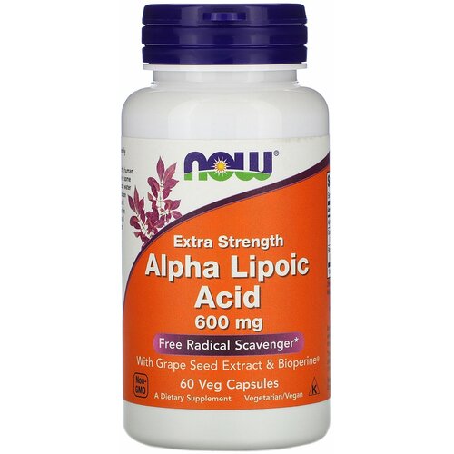 фото Альфа-Липоевая Кислота Экстра Alpha Lipoic Acid Extra Now Foods 600 мг 60 капсул