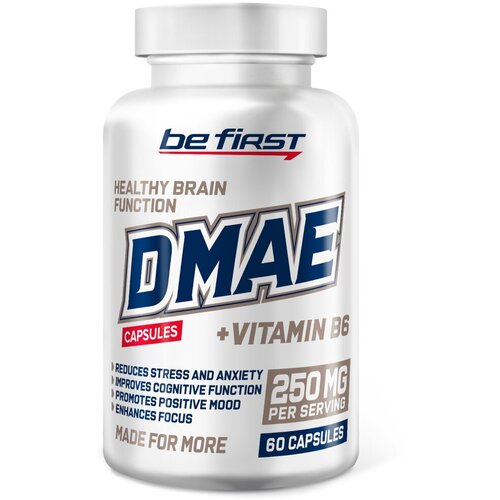 фото Для здоровья мозга Be First DMAE + Vitamin B6, 60 капсул