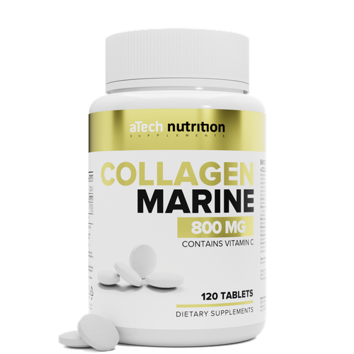 фото Морской коллаген с витамином С / Collagen Marine +C aTech nutrition 120 таблеток