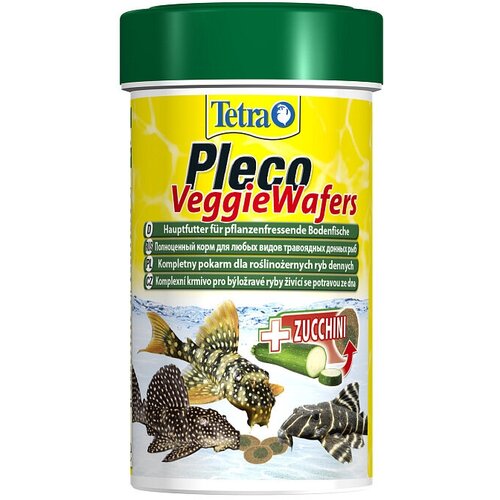 фото TetraPleco Veggie Wafers корм-пластинки с добавлением цуккини для донных рыб, 100 мл.