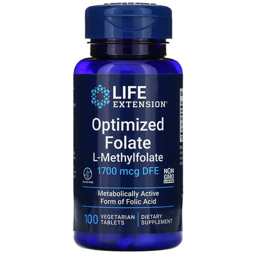 фото Таблетки Life Extension Optimized Folate, 50 г, 100 шт.